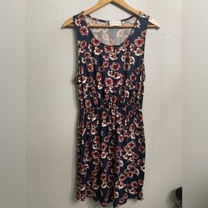 EUC XL French Grey Floral Dress